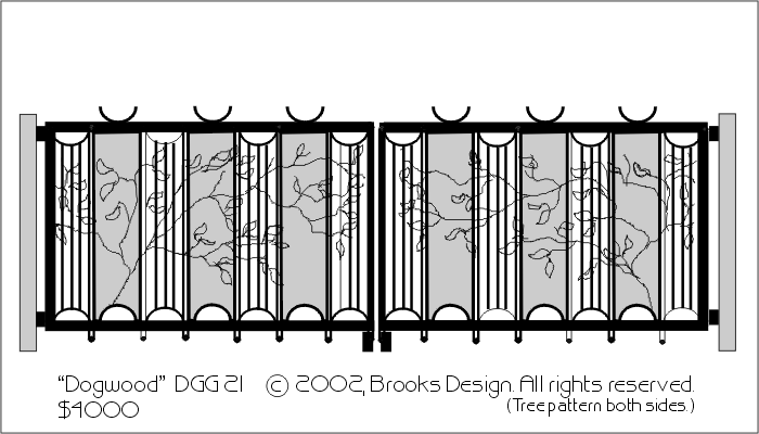 Decorative Gates #2l:'Dogwood' digital drawing