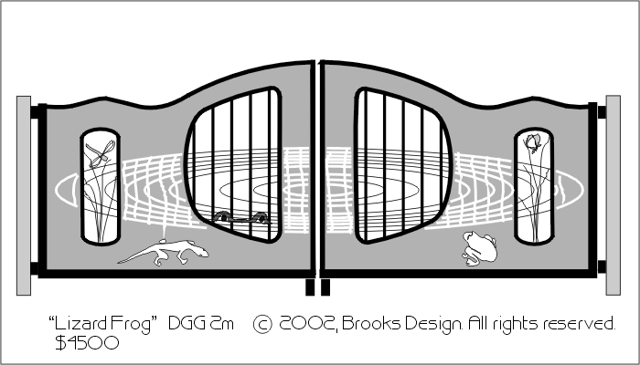 Decorative Gates #2m:'Lizard Frog' digital drawing