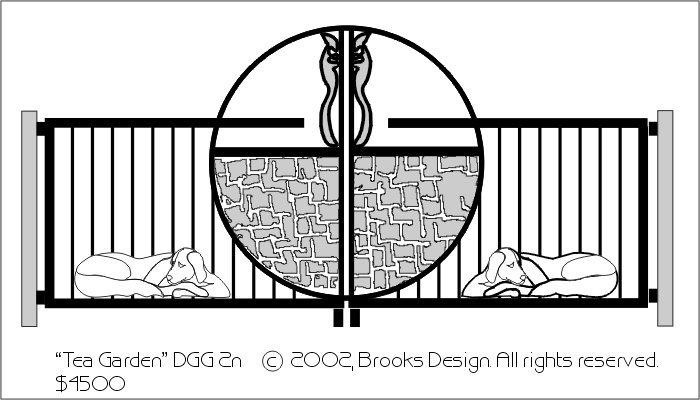 Decorative Gates #2n:'Tea Garden' digital drawing